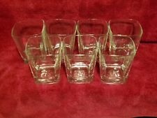 Crown Royal  Canadian Whiskey Square Glasses Embossed  Heavy Bottom Qty-7 picture