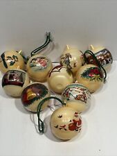 VTG lot of 10 Christmas Ornaments Mixed Christmas Scenes picture