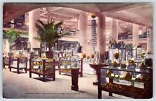LOS ANGELES CHAMBER OF COMMERCE EXHIBIT HALL BENHAM INDIAN TRADING CO POSTCARD picture