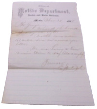 NOVEMBER 1868 BOSTON & MAINE MOTIVE DEPARTMENT STATIONERY PERSONAL LETTER picture