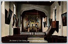 Postcard Interior of San Gabriel Mission near Los Angeles CA U132 picture