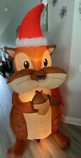 6.5 ft. Animated Inflatable Nom-Nom Chipmunk with Acorn Christmas Decoration New picture
