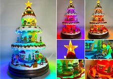 LED Animated Village Three-Tier Rotating Gingerbread House Silent or Music picture