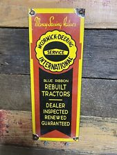 VINTAGE MCCORMICK DEERING  PORCELAIN SIGN GAS & OIL FARMING MACHINERY TRACTORS picture