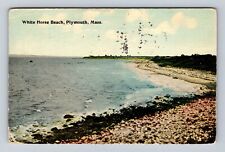 Plymouth MA-Massachusetts, White Horse Beach, Antique, Vintage c1914 Postcard picture