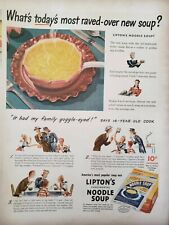 Lipton's Noodle Soup Vintage 1943 Print Ads Ephemera Art Decor Lot of 3  picture