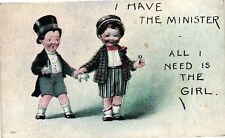 Vintage Postcard- Children, I have the minister Early 1900s picture