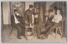 WWI RPPC German Soldiers Pose As Wounded In their Barracks Postcard picture