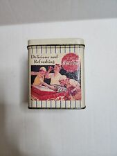 Vintage 1992 Coca Cola Baseball Kids Collectible Tin Can Box w/ lid picture