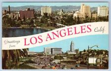 1969 GREETINGS FROM LOS ANGELES CA CIVIC CENTER WILSHIRE BLVD VINTAGE POSTCARD picture
