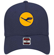 Lufthansa Classic Crain Round Logo Adjustable Blue Mesh Baseball Cap Hat New picture