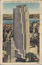 New York City Postcard RCA Building NYC Rockefeller Center Vintage Travel 1948 picture