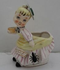 Vintage Little Miss Muffet Nursery Rhyme Planter Figurine As-Is picture