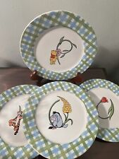 Set of 4 Disney Winnie the Pooh Poohtanicals Salad Desert or Kids Plates Vtg picture
