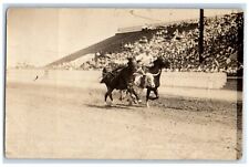 c1910's Frontier Days Rodeo Fox Hastings Cheyenne Wyoming WY RPPC Photo Postcard picture