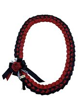 Grosgrain Ribbon Graduation Leis ，Red & Black School Colors  picture