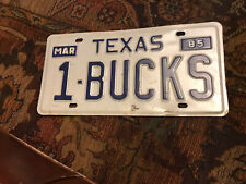 1985 texas license plate bucks License Plate Tag BUCKS picture