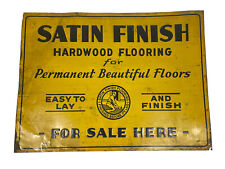 Antique 1953 Satin Finish Hardwood Flooring Tin Tacker Sign - 20.5” x 27.5” picture
