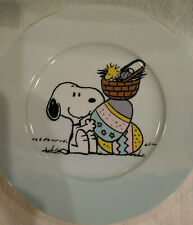 PEANUTS Snoopy Woodstock Easter Egg Salad Snack Plate Dish 8