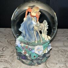 Amber wood Musical Snow Globe Elyse With Baby Unicorn GG Santiago Westland 120mm picture