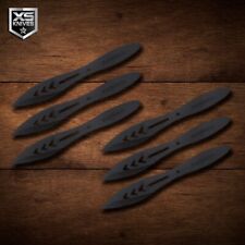 6pc SET Tactical BLACK Fixed Blade NINJA KUNAI Throwing Knives w/ Sheath 9