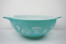 Vintage Pyrex Turquoise Hot Air Balloon 444 4Qt Cinderella Mixing Bowl picture