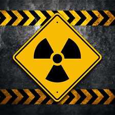 Radiation Warning Placard - Metal Sign - Zombie Theme Decor - Secret Laboratory picture