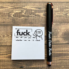 2024 Fresh Outta F**ks Pad and Pen, Funny Sticky Notes and Pen Set Humor Gifts picture