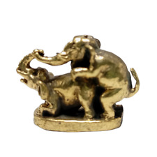 Elephant Brass Figurine Mating Making Love Wild Animals Erotic Vintage Look picture