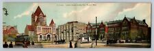Boston MA-Massachusetts, Bi-Fold Copley Square, Panorama Vintage c1905 Postcard picture