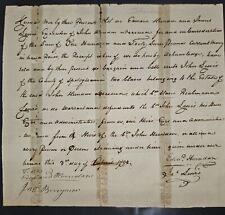 Bill of Sale May 3, 1792 Slaves Named Reunen And Gemro - Spotsylvania Virgina picture