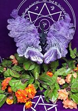 Stunning Big Dream Amethyst Crystal hand carved Butterfly Wings + Free Stand picture