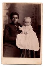 C. 1870s CABINET CARD AFRICAN AMERICAN NANNY WITH WHITE CHILD SPRINGFIELD OHIO picture