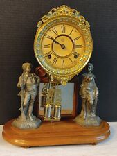 1880 ANSONIA CRYSTAL PALACE MANTLE CLOCK WORKING W KEY, NO GLASS CLEAN NICE picture
