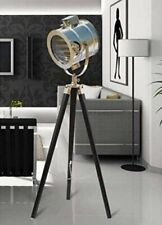 Vintage Spotlight Floor Lamp Searchlight Chrome With Wooden Tripod Home Decor picture