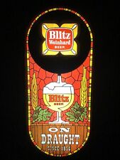 Vintage Blitz Weinhard Beer On Draught Bar Sign Faux Stained Glass Wood Look picture