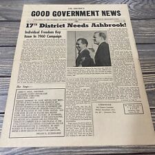 Vintage 1969 17th District Good Government News Needs Ashbrook Paper  picture