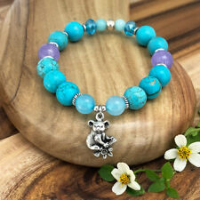 Koala Souvenir Bracelet, Turquoise Magnesite Gemstones, Australian Made Gift picture