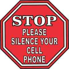 5x5 Stop Please Silence Your Cell Phone Sticker Vinyl Sign Stickers Door Decal picture