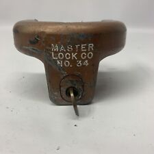 RARE Vintage Master Lock Co. No. 34 Trailer Hitch Lock picture