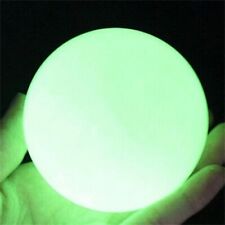 Green Luminous Quartz Crystal Glow In The Dark Stone Sphere Ball With Base 35MM picture