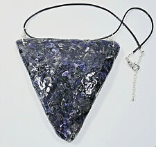 AMETHYST 2D PYRAMID ORGANITE NECKLACE CHEST PLATE CALMING ORGONE ENERGY AUS MADE picture