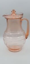 Vintage Peach Pink Depression Glass Pitcher With Lid  picture