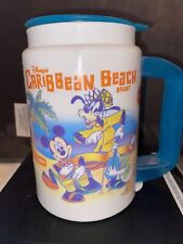 Vintage 2003-04 Disney Caribbean Beach Resort Plastic Mug W/ Lid Blue picture