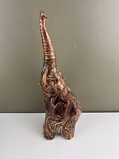 Vintage Vetropelle Leather Wrapped Elephant Wine Bottle Italy Missing Ear picture
