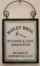 BAILEY BROTHERS SIGN - WONDERFUL LIFE  * Glitter CHRISTMAS ORNAMENT * Vtg Img picture