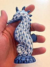 Andrea by Sadek SEA HORSE BLUE FISHNET Porcelain Figurine BEACH Nautical picture
