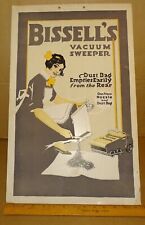 BISSELL'S VACUUM SWEEPER Antique Cardboard Poster/Sign (13.75 x 22