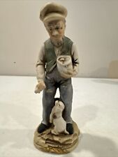 Vintage Japan Old Man With Dog Figurine picture