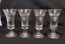 Clear Jagermeister Stemmed Footed Cordial White Stag Shot Glasses set of 4 picture